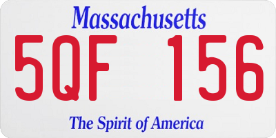 MA license plate 5QF156