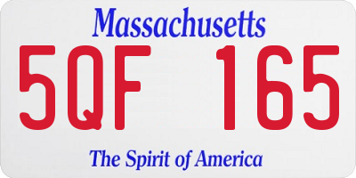 MA license plate 5QF165