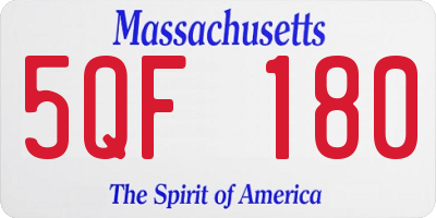 MA license plate 5QF180