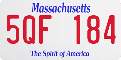 MA license plate 5QF184