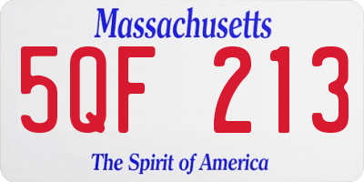 MA license plate 5QF213
