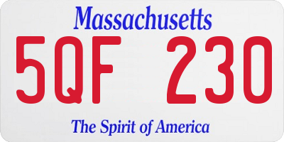 MA license plate 5QF230