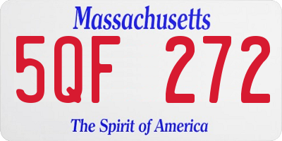 MA license plate 5QF272