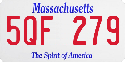 MA license plate 5QF279