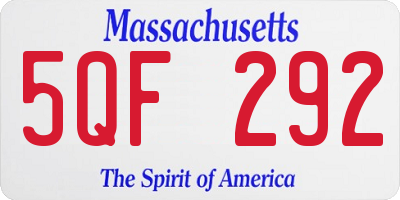 MA license plate 5QF292
