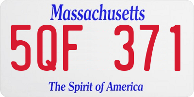 MA license plate 5QF371
