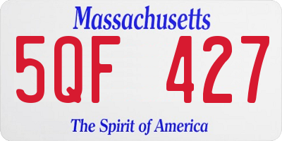 MA license plate 5QF427