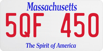 MA license plate 5QF450