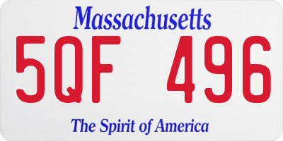 MA license plate 5QF496
