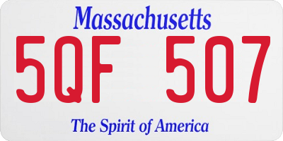 MA license plate 5QF507