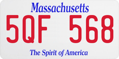 MA license plate 5QF568