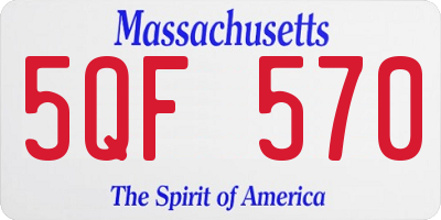 MA license plate 5QF570