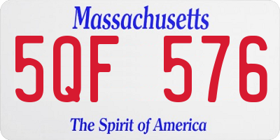 MA license plate 5QF576