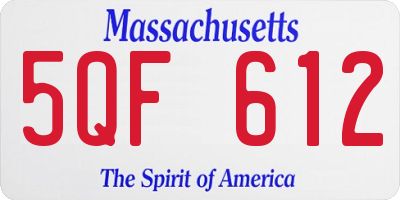 MA license plate 5QF612