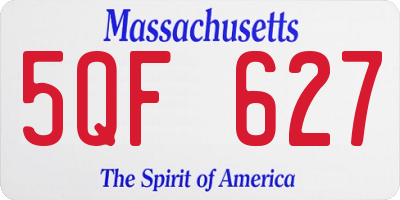 MA license plate 5QF627