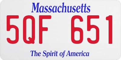 MA license plate 5QF651