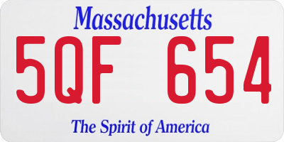 MA license plate 5QF654