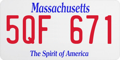 MA license plate 5QF671