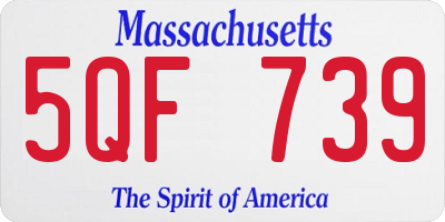 MA license plate 5QF739