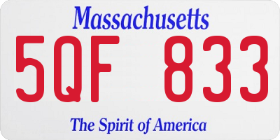 MA license plate 5QF833