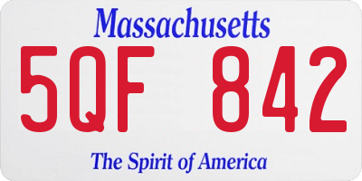 MA license plate 5QF842