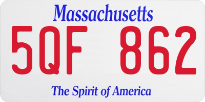 MA license plate 5QF862