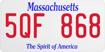 MA license plate 5QF868
