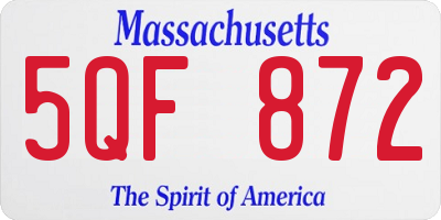 MA license plate 5QF872