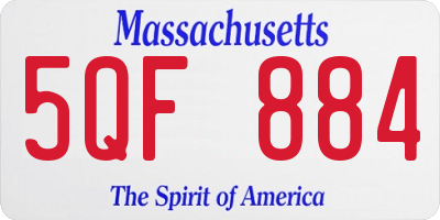 MA license plate 5QF884