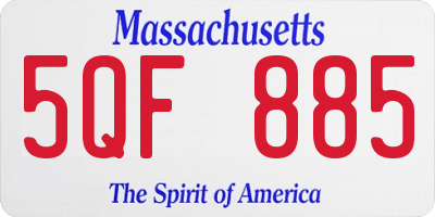 MA license plate 5QF885