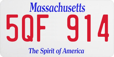 MA license plate 5QF914