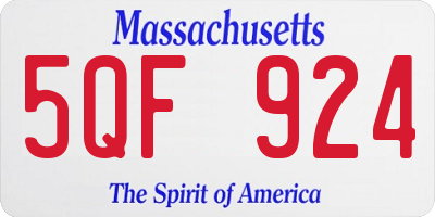 MA license plate 5QF924