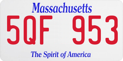 MA license plate 5QF953