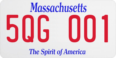MA license plate 5QG001