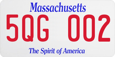 MA license plate 5QG002