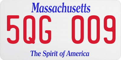 MA license plate 5QG009