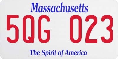 MA license plate 5QG023
