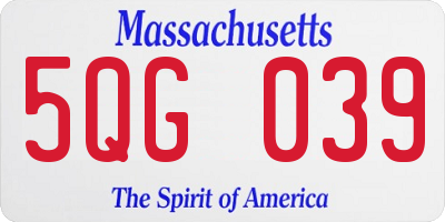 MA license plate 5QG039