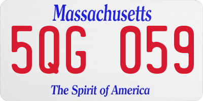 MA license plate 5QG059
