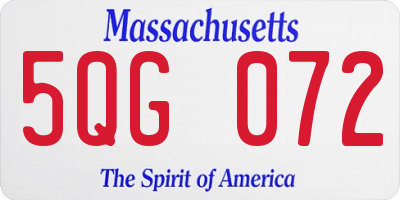 MA license plate 5QG072