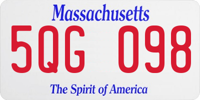 MA license plate 5QG098