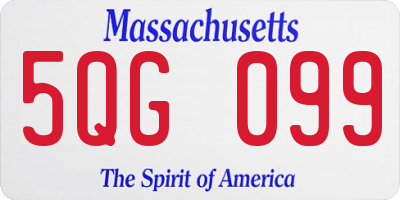 MA license plate 5QG099