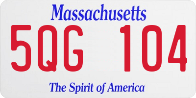 MA license plate 5QG104