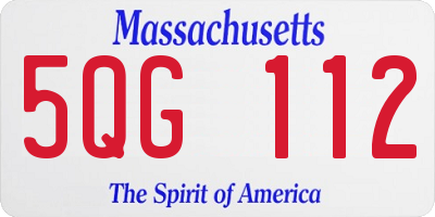 MA license plate 5QG112