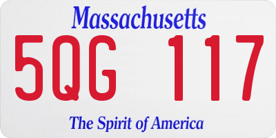 MA license plate 5QG117