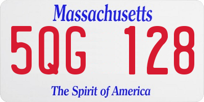MA license plate 5QG128