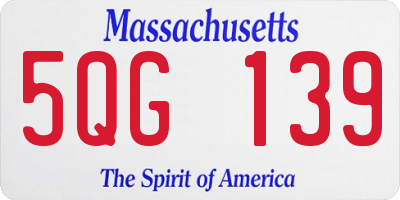 MA license plate 5QG139