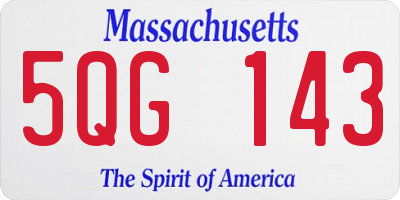 MA license plate 5QG143