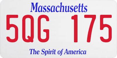 MA license plate 5QG175