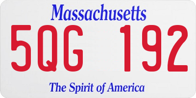 MA license plate 5QG192